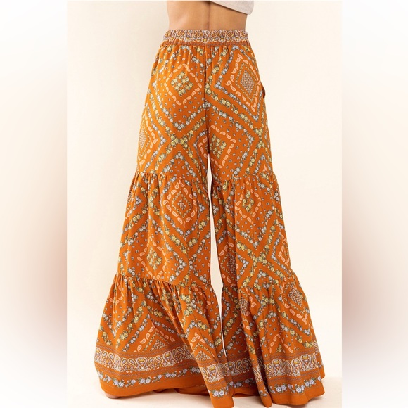 18 Floral Print Tiered Wide Pants - Picture 7 of 7